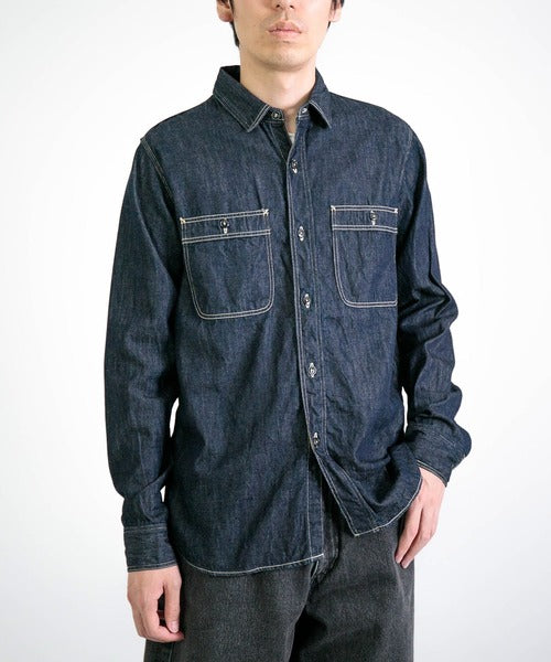 Authentic Denim Work Shirt _ One Wash Indigo