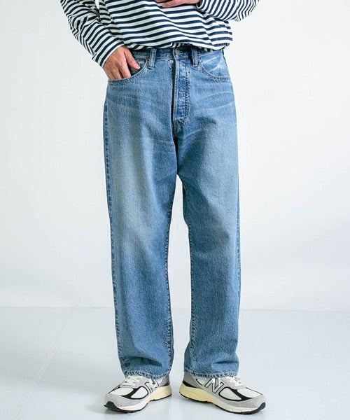 Wide Tapered Jeans _ Light Used Indigo