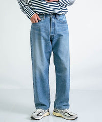 Wide Tapered Jeans _ Light Used Indigo
