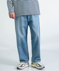 Wide Tapered Jeans _ Light Used Indigo