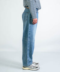 Wide Tapered Jeans _ Light Used Indigo
