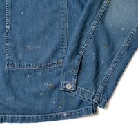 8oz Cotton Linen Denim Military Jacket - Used