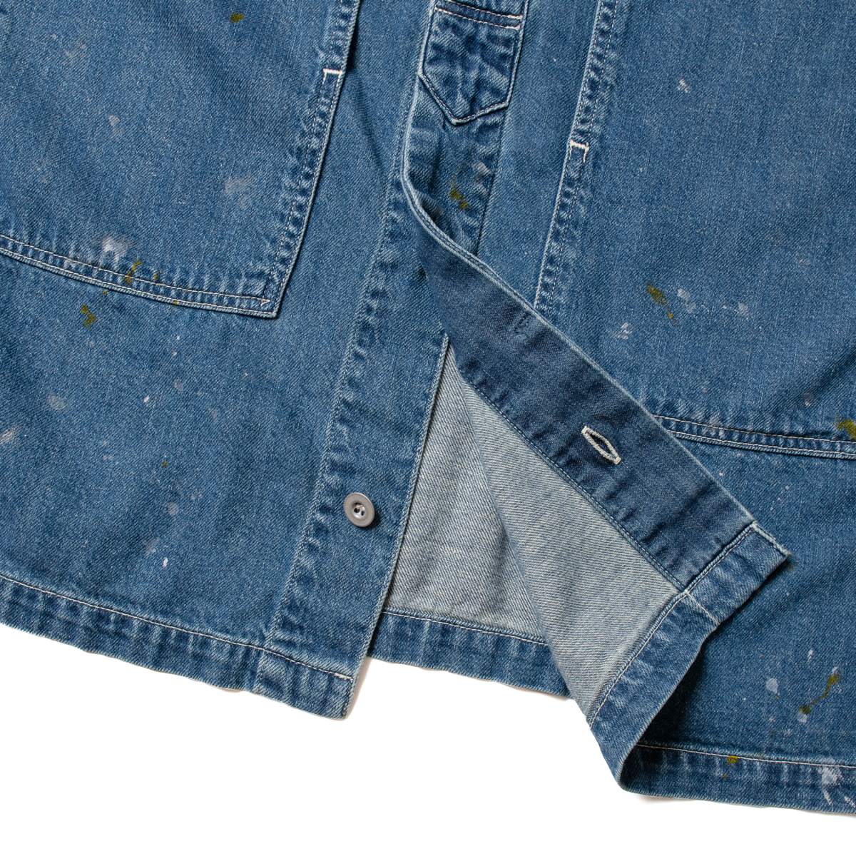 8oz Cotton Linen Denim Military Jacket - Used