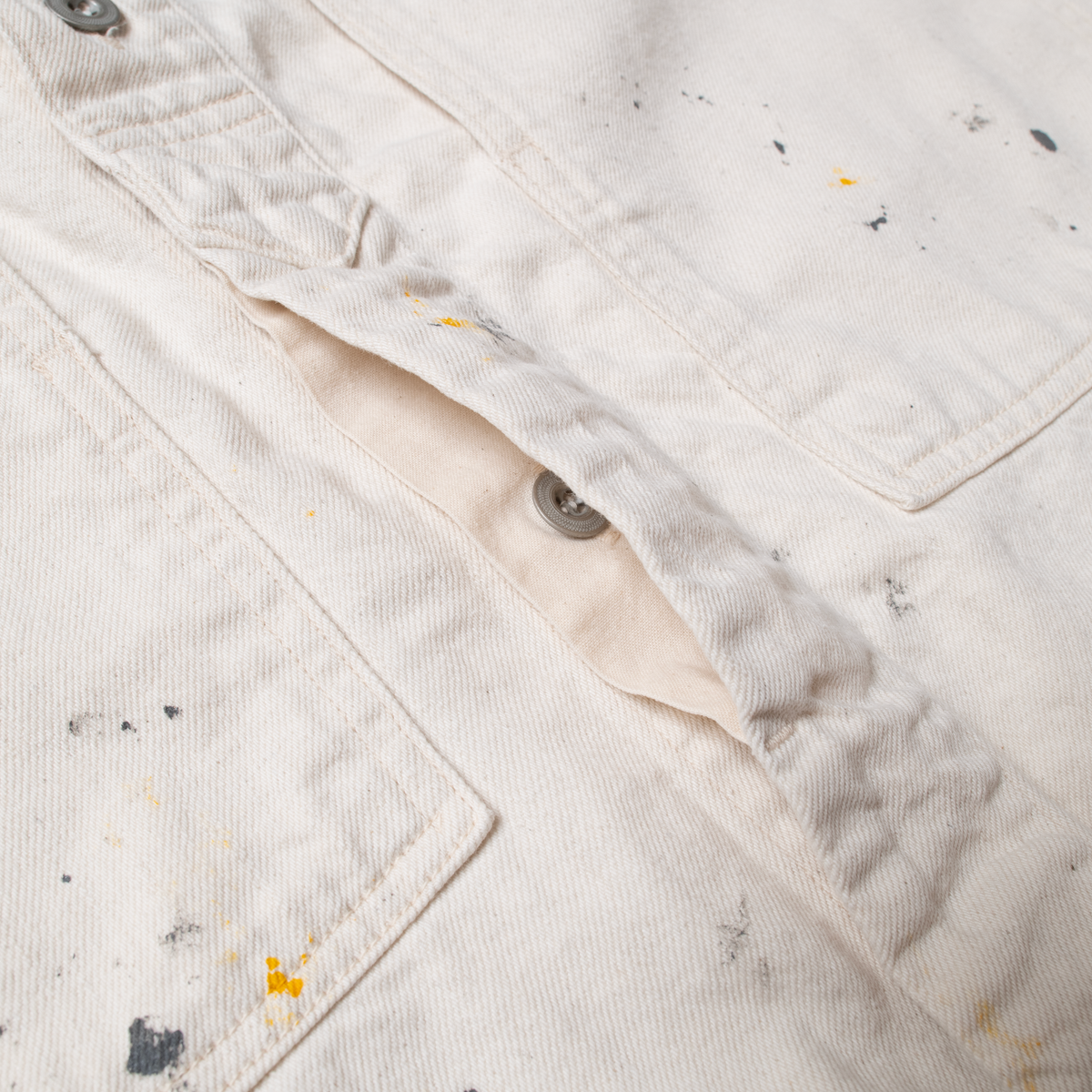 8oz Cotton Linen Denim Military Jacket - Used