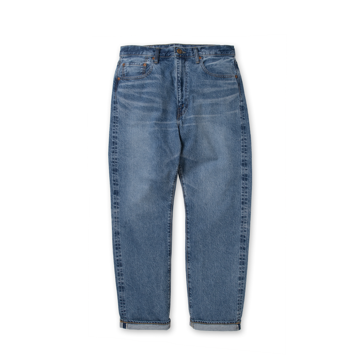 レギュラーストレートジーンズ（ジッパー）_Used Indigo